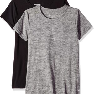 Amazon Essentials Women’s Active Quick Dry Tech Stretch Short-Sleeve Crewneck T-Shirt (Available in Plus Size), Multipacks