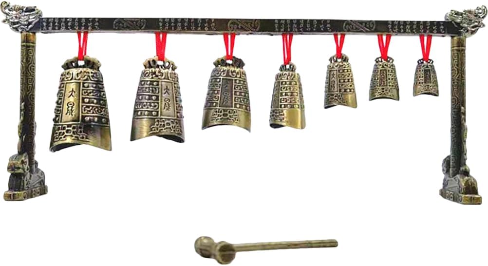 Antique Chinese Percussion Chime Instrument - Single Layer Alloy Decor with Clear Sound for Home or Office Decoration and Gift
