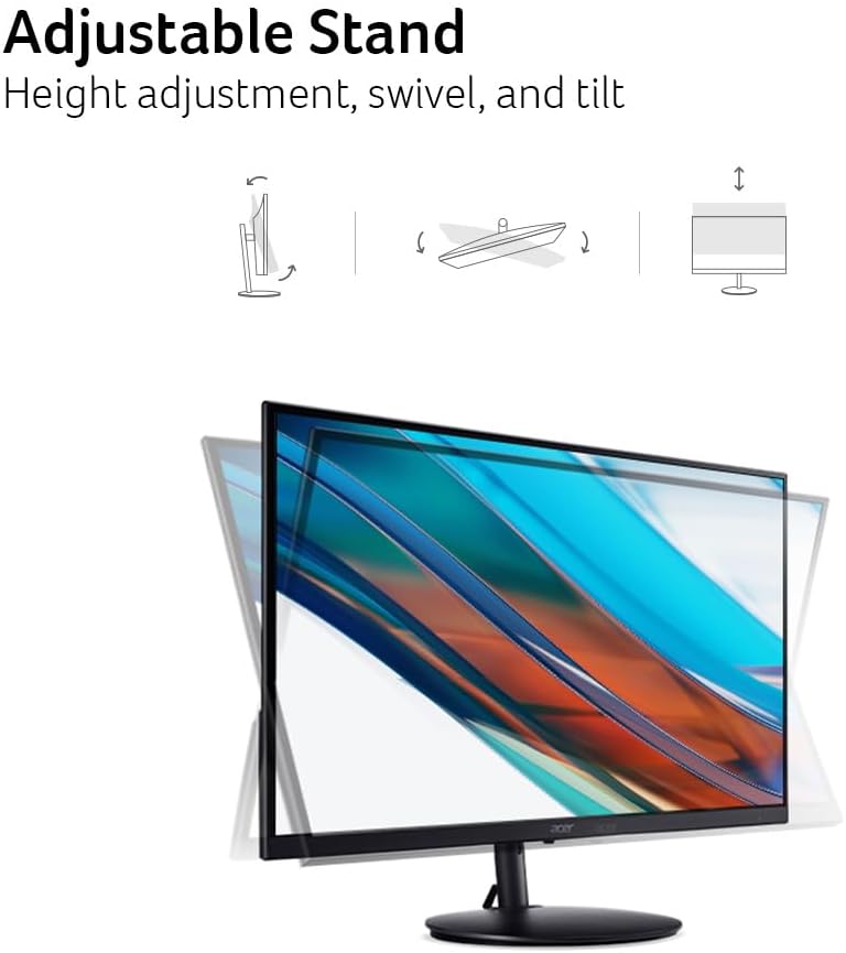 Acer SH272 G0bih 27" IPS Full HD (1920 x 1080) Ultra-Thin Gaming Office Monitor | Adaptive-Sync Support (FreeSync Compatible) | Up to 120Hz Refresh | 1ms (VRB) | Adjustable Stand | HDMI & VGA Ports - Image 2