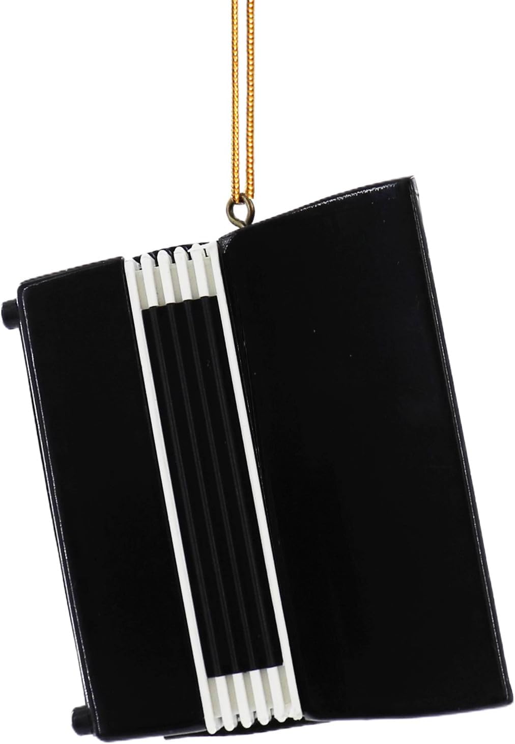 2.76" Wooden String Miniature Accordion Hanging Ornament Mini Musical Instrument Replica Music Birthday Gifts Holiday Tree Home Decoration and Display Ornament Model (Black, 2.76" Accordion) - Image 4