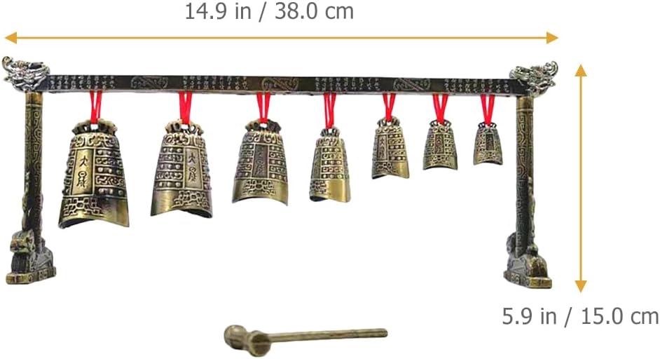Antique Chinese Percussion Chime Instrument - Single Layer Alloy Decor with Clear Sound for Home or Office Decoration and Gift - Image 2