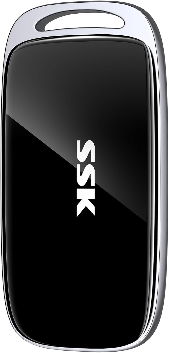 SSK 2TB SSD External Hard Drive, Portable SSD Drive up to 2000 MB/s, USB 3.2 Gen2X2 External Solid State Drives for iPhone 15/16 PRO、Mac、Phone OTG、Laptops with LED Indicator