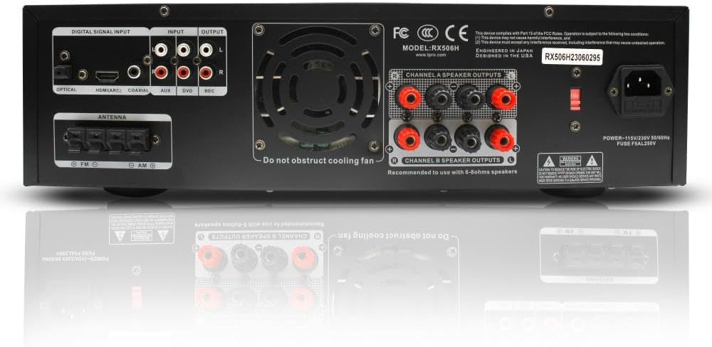 Home Theater System Kit 2000 Watts Bluetooth Amplifier with 6 Qty 6.5" 200 Watts in-Wall in-Ceiling Frameless Speakers & 16 Gauge 250 ft. Speaker Wire by Technical Pro - Image 7