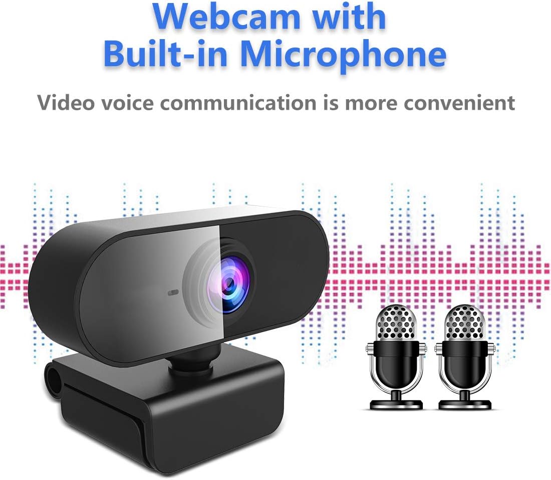 Webcam with Microphone&1080P HD Web Cam,Stand for PC/MAC/Laptop/Desktop, Wide Angle Web Cameras for YouTube,Skype,Zoom,Xbox One,Video Calling,Studying and PS4 - Image 3