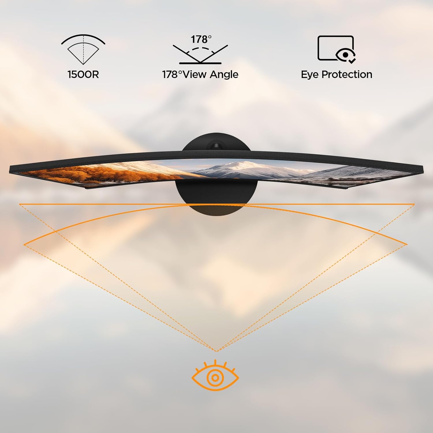 KOORUI 24 inch Curved Monitor, Full HD 1080P Curved Computer Monitor, 100Hz 1500R PC Screen, TÜV Rheinland Certified, HDMI VGA, Tilt Adjustment, LCD Display, Eye Care, Black 24N5CA - Image 4