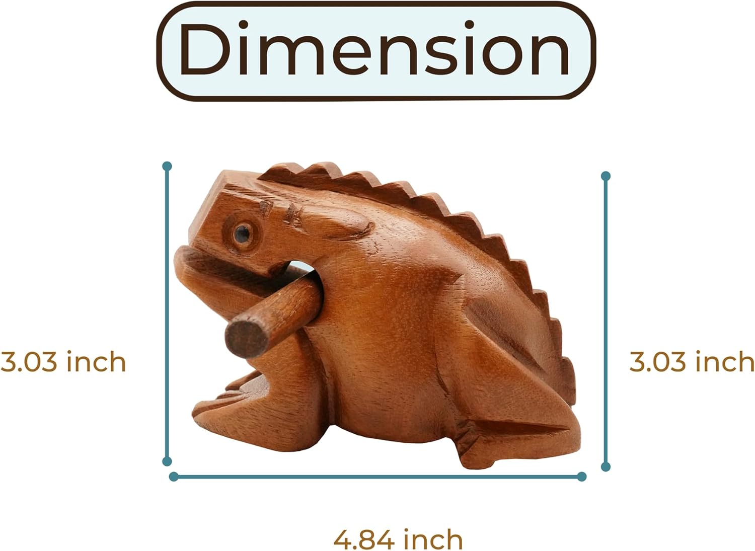 BSIRI 4" Frog Guiro Rasp - Small Instrument Musical Wooden Percussion Wood Block Instrument of Frog Noise Maker and Cool Music Gifts Ideas Funny Weird Instruments for Adults Made from Nature Wood - Image 3