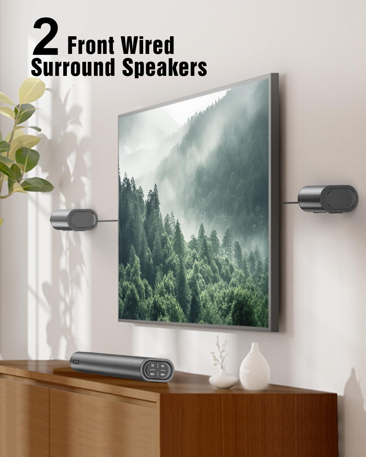 Hiwill 4.1ch Sound Bar with Dolby Atmos, 300W Sound Bar for Smart TV with Subwoofer, 2 Front Surround Speakers, Soundbar for TV Speaker, Adjustable Bass, Surround Sound System for TV, HiElite A41 - Image 5