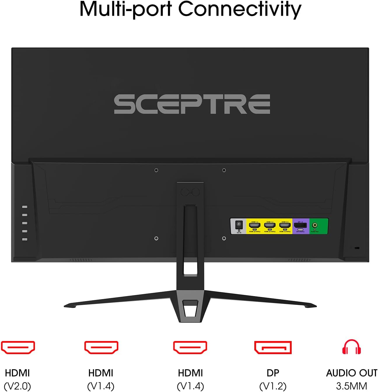 Sceptre IPS 24” Gaming Monitor 165Hz 144Hz Full HD (1920 x 1080) FreeSync Eye Care FPS RTS DisplayPort HDMI Build-in Speakers, Machine Black 2020 (E248B-FPT168),IPS 24" 165Hz - Image 4
