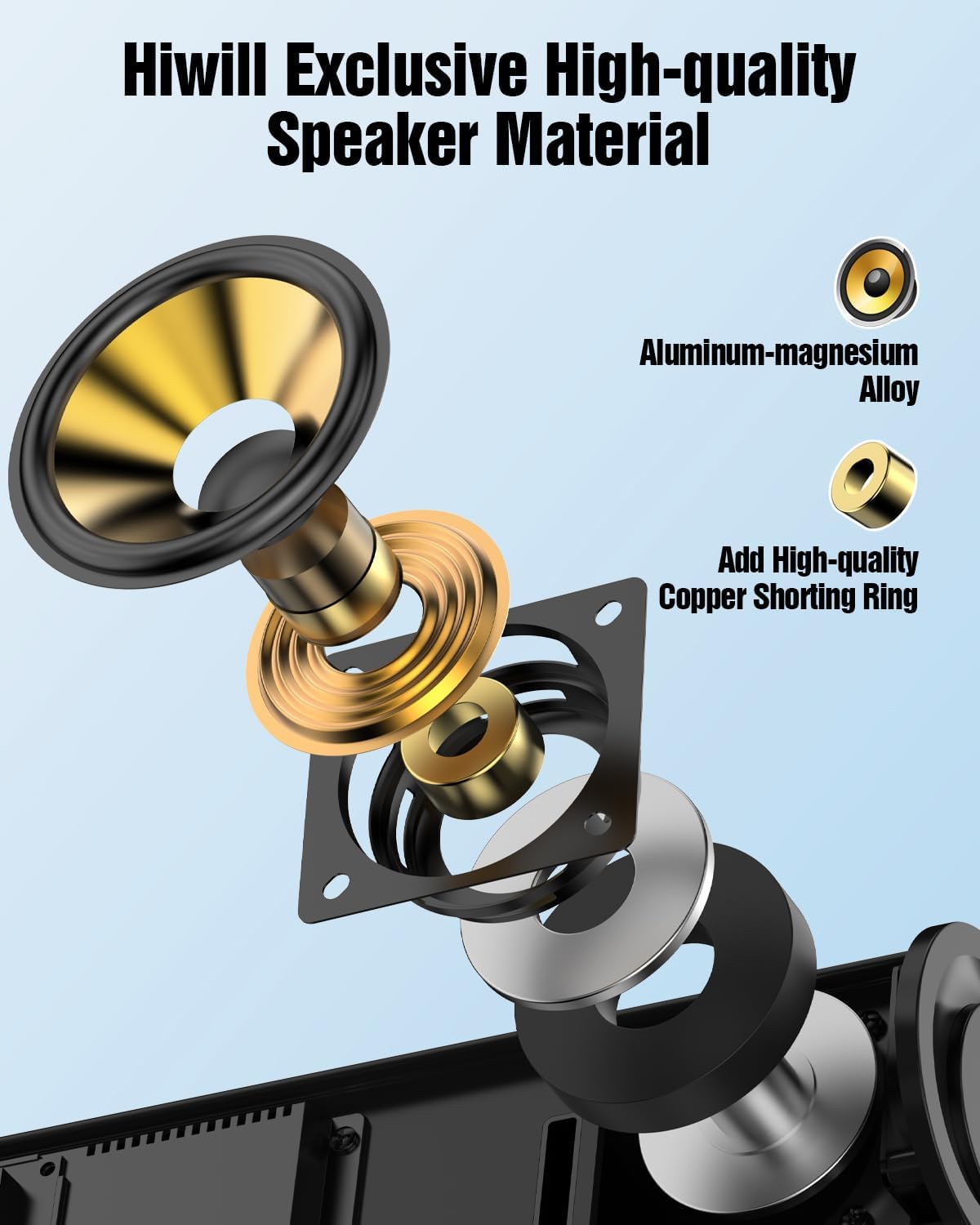 Hiwill 5.1ch Dolby Atmos Soundbar with 5.25'' Subwoofer, Clear Voice, Surround Sound System w/2 Wired Rear Speakers, 380W Peak Power Bluetooth PC Sound Bar for TV, eARC/ARC/Opt, 2025 - Image 5