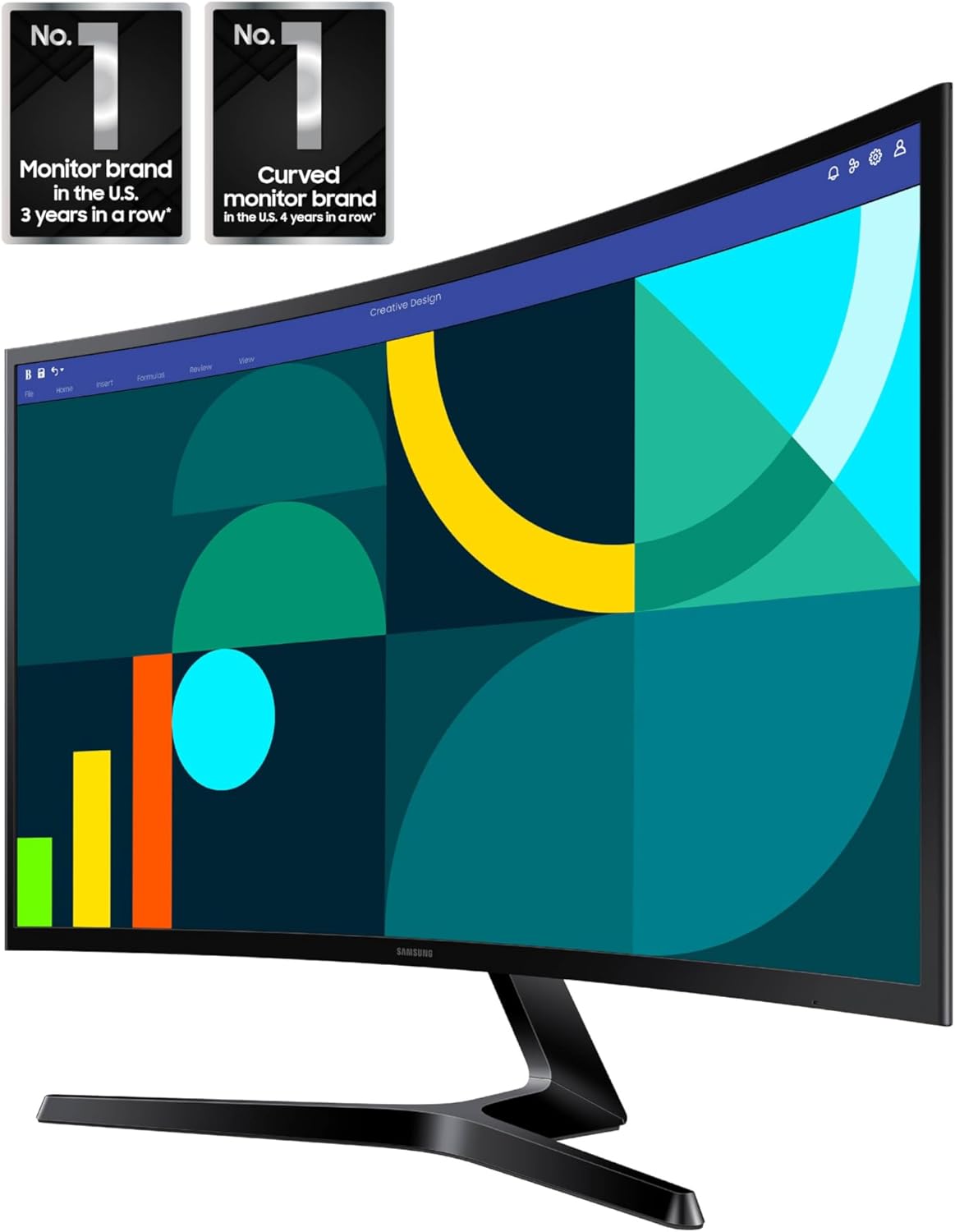 Samsung 27" Essential S3 (S36GD) Series FHD 1800R Curved Computer Monitor, 100Hz, Game Mode, Advanced Eye Comfort, HDMI and D-sub Ports, LS27D366GANXZA, 2024 - Image 2