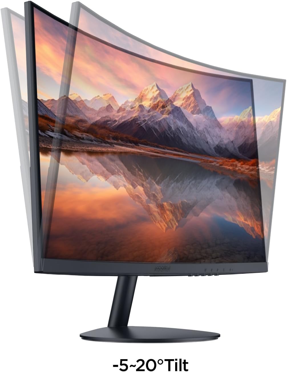 KOORUI 24 inch Curved Monitor, Full HD 1080P Curved Computer Monitor, 100Hz 1500R PC Screen, TÜV Rheinland Certified, HDMI VGA, Tilt Adjustment, LCD Display, Eye Care, Black 24N5CA - Image 8