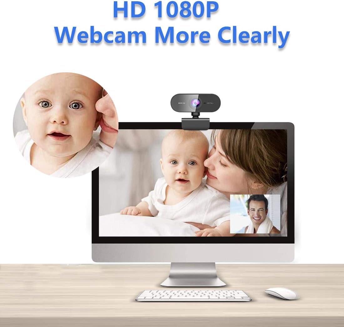 Webcam with Microphone&1080P HD Web Cam,Stand for PC/MAC/Laptop/Desktop, Wide Angle Web Cameras for YouTube,Skype,Zoom,Xbox One,Video Calling,Studying and PS4 - Image 2