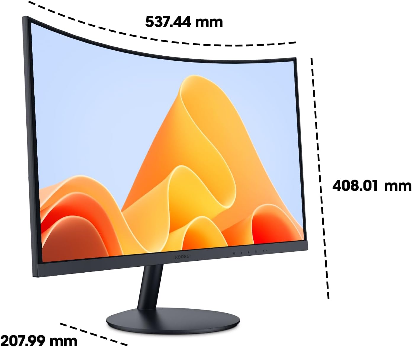 KOORUI 24 inch Curved Monitor, Full HD 1080P Curved Computer Monitor, 100Hz 1500R PC Screen, TÜV Rheinland Certified, HDMI VGA, Tilt Adjustment, LCD Display, Eye Care, Black 24N5CA - Image 7