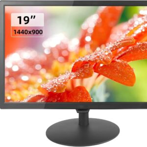 19 Inch TV 1440 * 900 HD Flat Screen Widescreen TV with ATSC Tuner Antenna,Remote/HDMI/USB/AV/VGA Input, Suitable for Kitchen Bedroom RV Camper (No Smart TV)