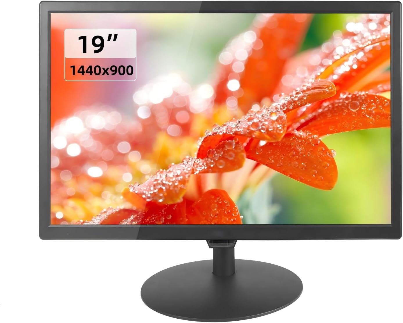 19 Inch TV 1440 * 900 HD Flat Screen Widescreen TV with ATSC Tuner Antenna,Remote/HDMI/USB/AV/VGA Input, Suitable for Kitchen Bedroom RV Camper (No Smart TV)