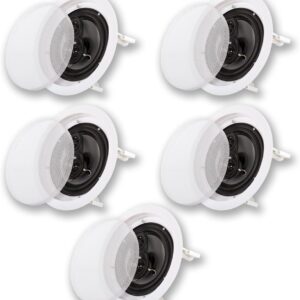 Acoustic Audio by Goldwood CS-IC83 8” 3-Way In Ceiling Home Theater Speaker System (White, 5 Speakers)