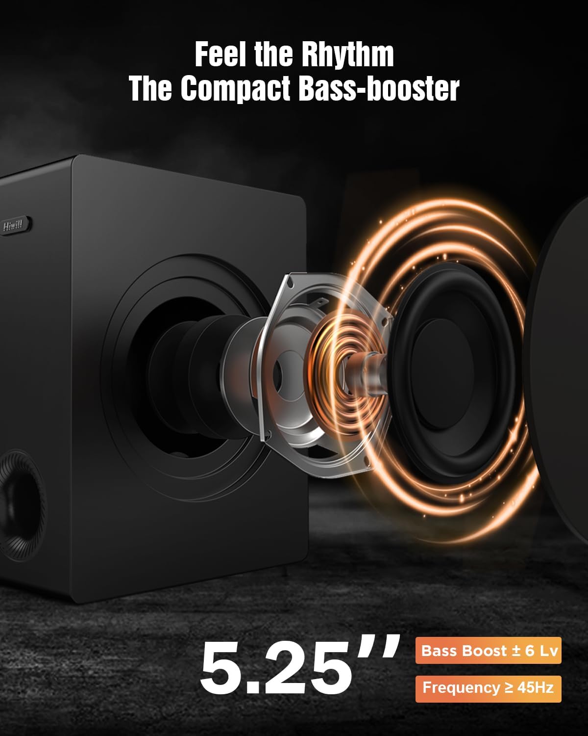 Hiwill 4.1ch Sound Bar with Dolby Atmos, 300W Sound Bar for Smart TV with Subwoofer, 2 Front Surround Speakers, Soundbar for TV Speaker, Adjustable Bass, Surround Sound System for TV, HiElite A41 - Image 6