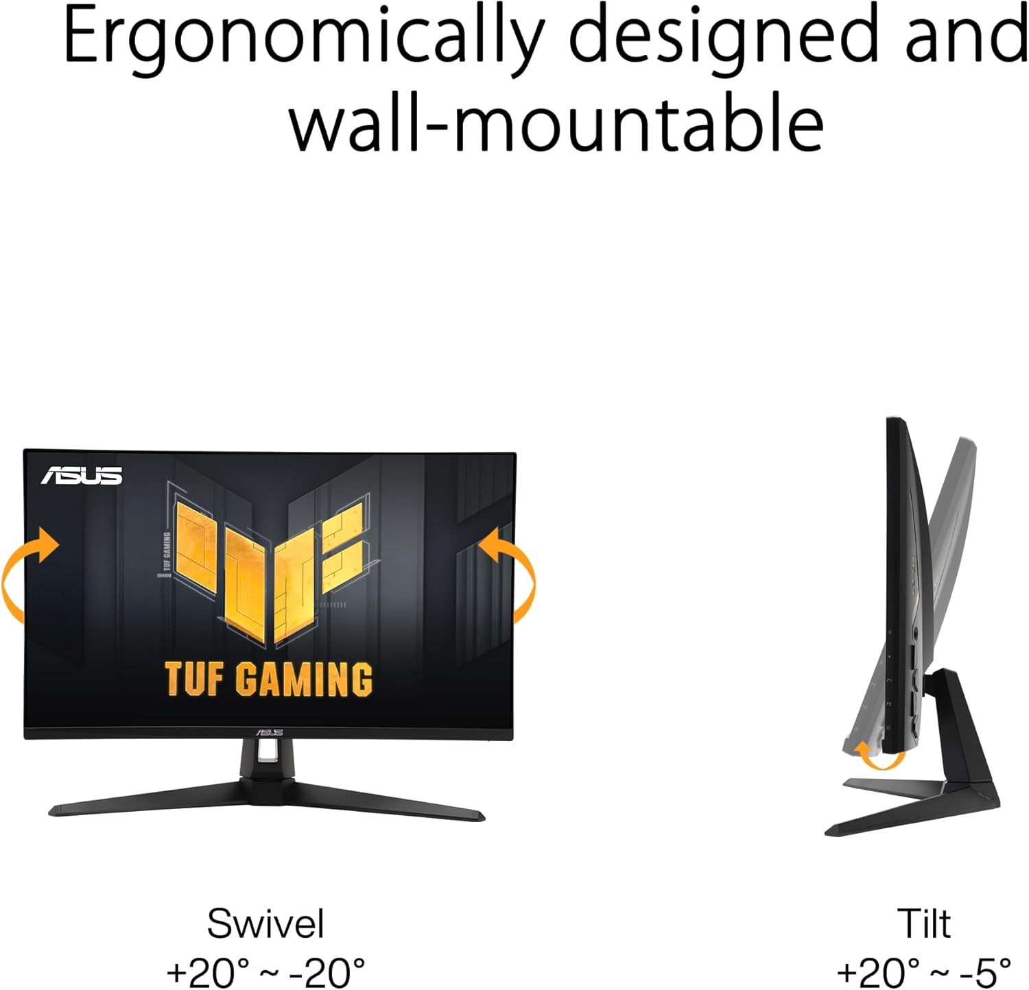 ASUS TUF Gaming 27” 1440P HDR Monitor (VG27AQ3A) – QHD (2560 x 1440), 180Hz, 1ms, Fast IPS, 130% sRGB, Extreme Low Motion Blur Sync, Speakers, Freesync Premium, G-SYNC Compatible, HDMI, DisplayPort - Image 5
