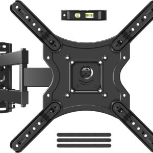 ELIVED Full Motion TV Wall Mount for Most 26-60 Inch TVs, Articulating Arms Swivel and Tilt tv Mount, Wall Mount Brackets Max VESA 400×400, Single Stud Perfect Center Design, Holds Up to 77 lbs.