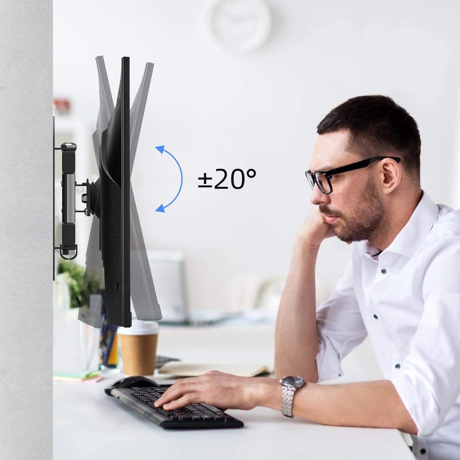 Suptek TV Wall Mount Swivel Tilt Rotation Full Motion Adjustable Articulating for Most 15-32 inch LED, LCD Monitor Wall Mount VESA 75,100 (MA2720) - Image 6