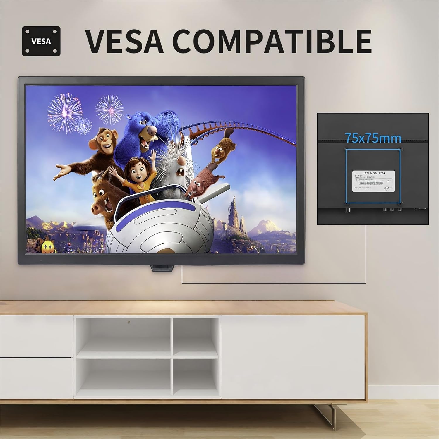 19 Inch TV 1440 * 900 HD Flat Screen Widescreen TV with ATSC Tuner Antenna,Remote/HDMI/USB/AV/VGA Input, Suitable for Kitchen Bedroom RV Camper (No Smart TV) - Image 9