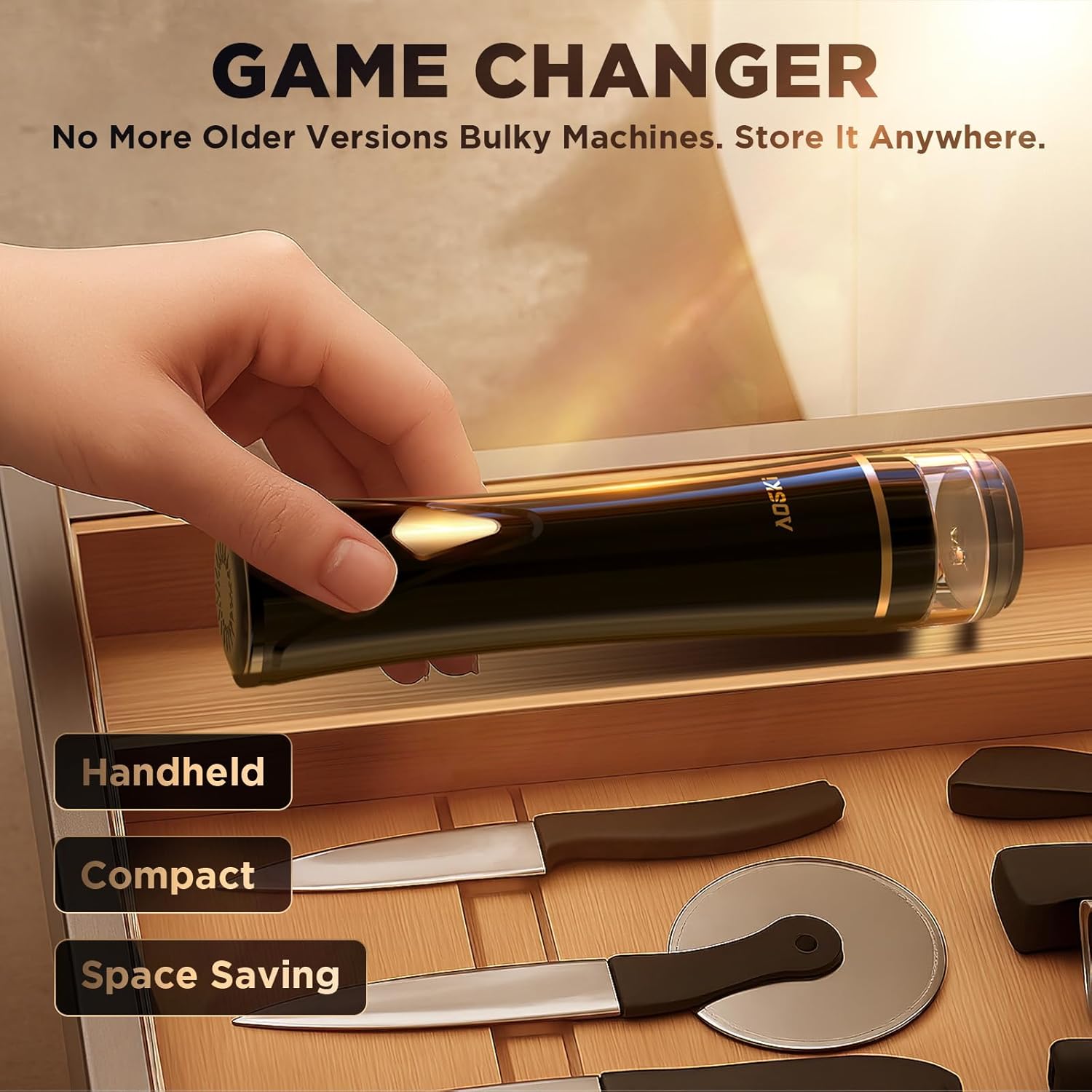 Vacuum Sealer Machine for Food Storage: Compact Food Sealer Saver 5X Fresh Longer, Handheld Detachable Water Tank, 10 PCS Vacuum Seal Bags for Kitchen Fridge Travel Seal Meal Mothers Day Gift For Wife - Image 5