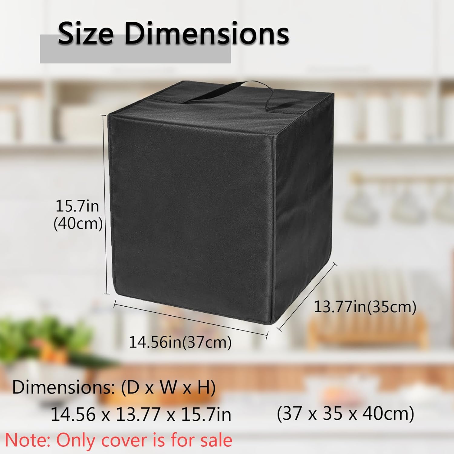 Air Fryer Cover Heavy Duty Heat-resistant Waterproof Dust Protective Case Compatible with CHEFMAN Multifunctional Digital Air Fryer 10L Family Size (Black) - Image 3