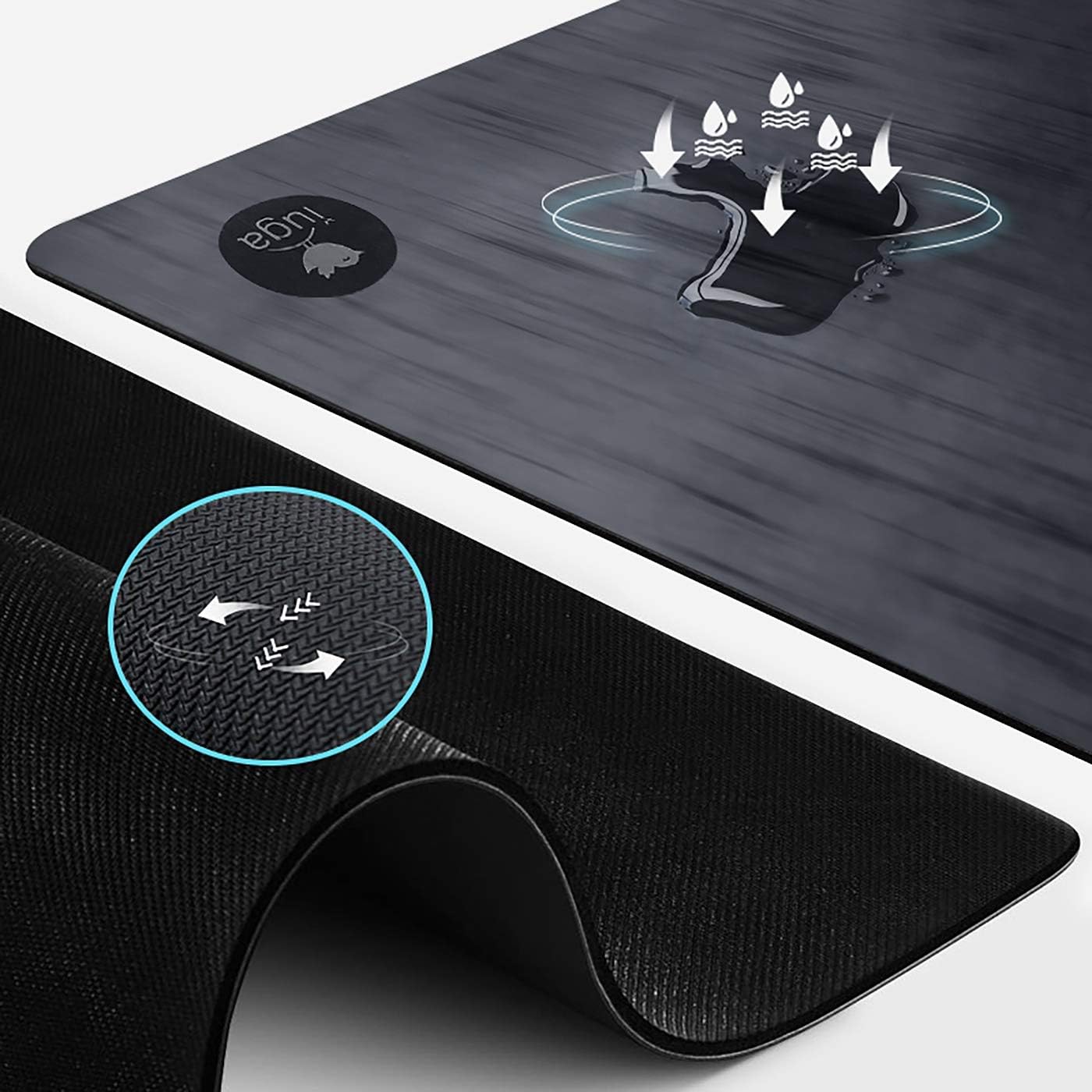 IUGA Pro Yoga Mat Non Slip Hot Yoga Mat Anti-tear Exercise Mat Eco Friendly Yoga Mats with SGS Certified Material Free Carrying Strap Included - Image 2