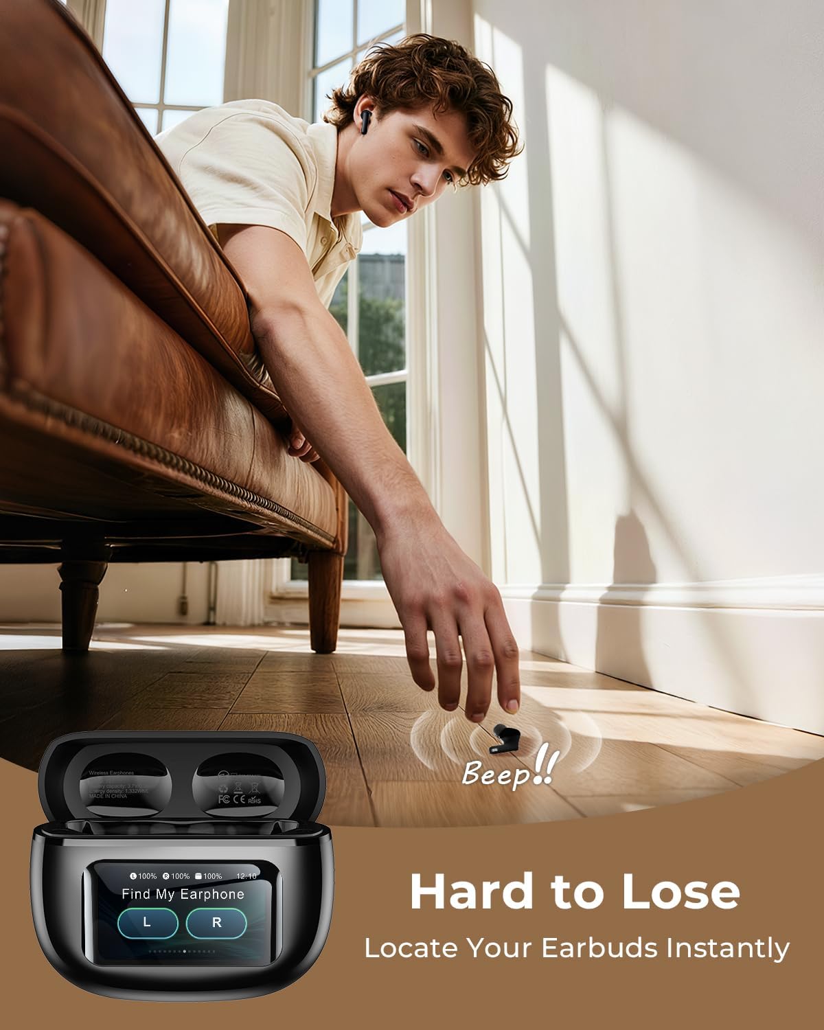 Wireless Earbuds, Ear Buds Active Noise Cancelling with Charging Case, 6.0 Bluetooth Earbuds with AI Clear Calls, 40H Playtime for Sports & Working, Stereo Sound Headphones for iPhone/Android/iPad - Image 4