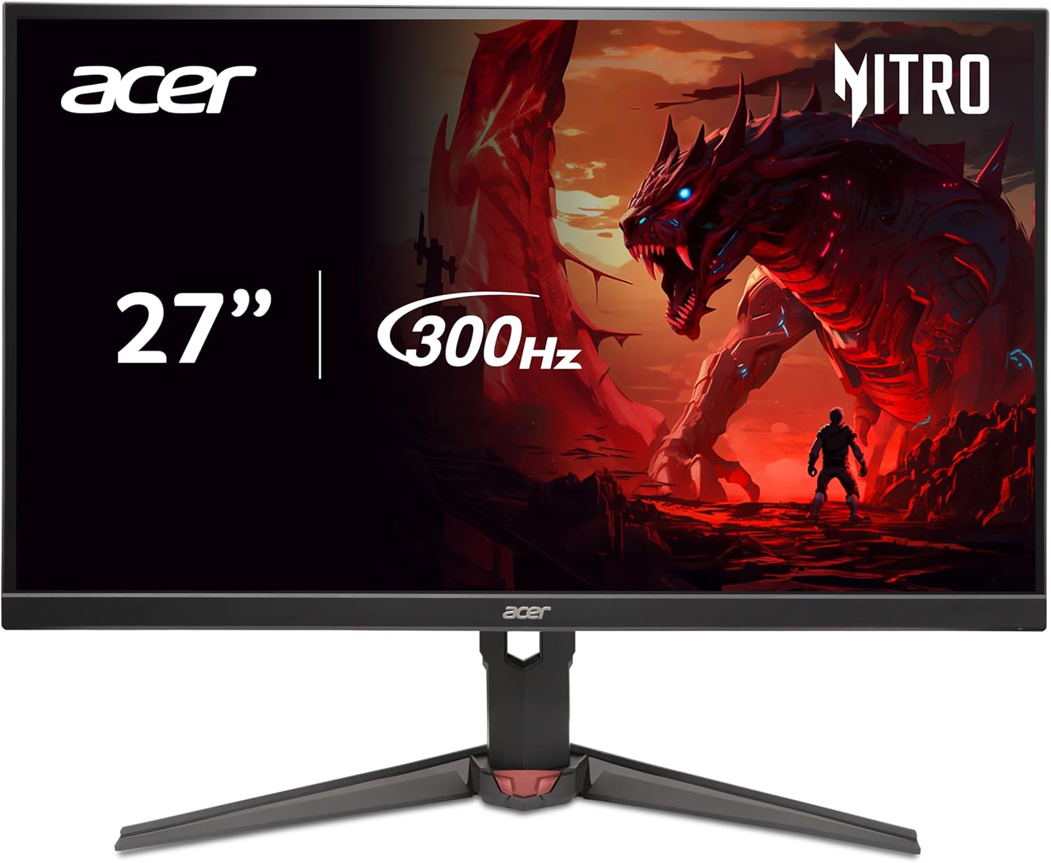 Acer Nitro 27" WQHD 2560x1440 IPS PC Gaming AMD FreeSync Premium | 300Hz | Up to 0.5ms | 99% sRGB | DisplayHDR 400 | ErgoStand | VESA Mounting | 1 x DP 1.4 & 2 x HDMI 2.1 | XV272U F3bmiiprx
