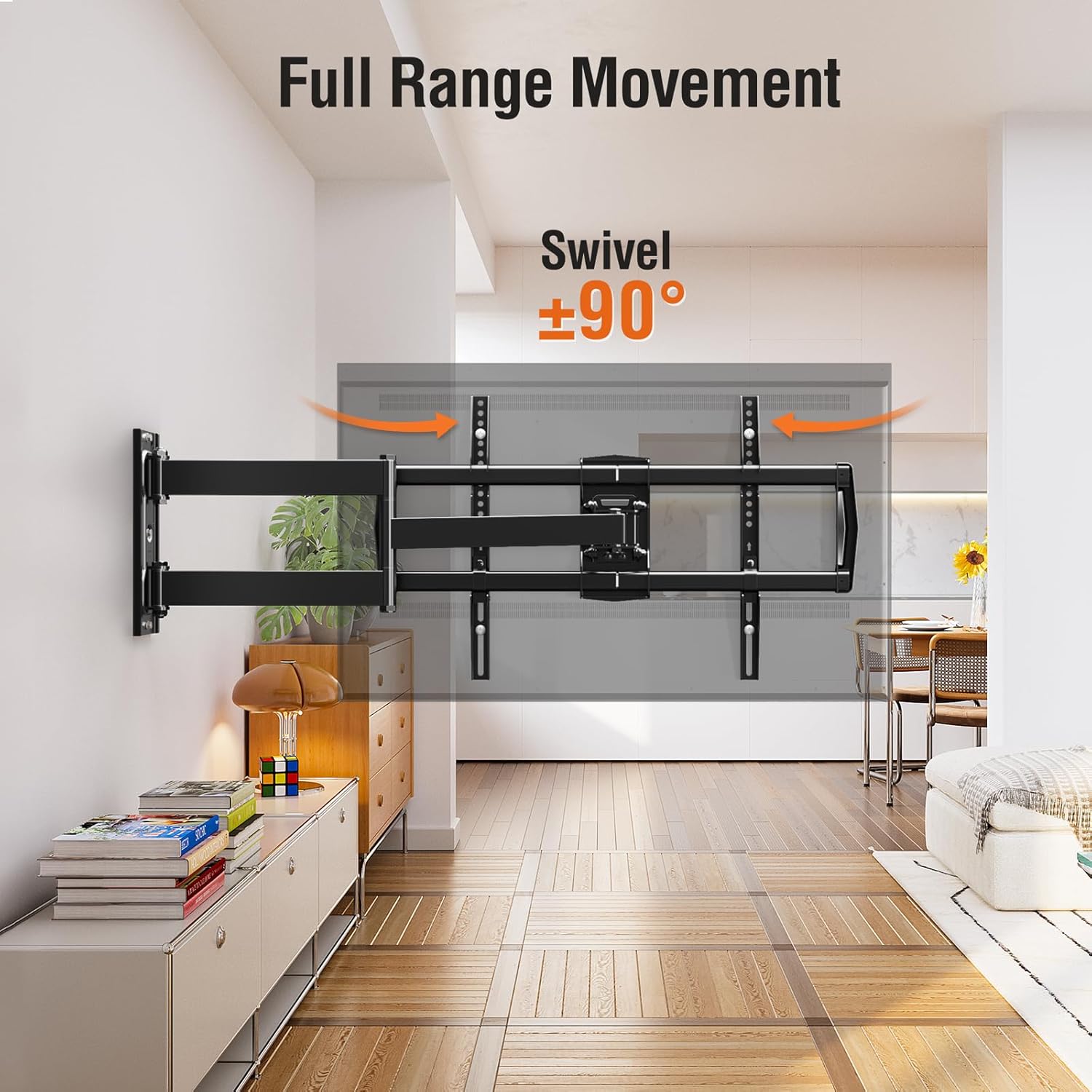 ELIVED Long Arm TV Mount for Most 42-75 Inch TVs, 32" Long Extension Arm Corner TV Wall Mount, Articulating Wall Mount tv Bracket Swivel and Tilt, Holds up to 99 lbs. Max VESA 600x400mm, YD1036 - Image 3