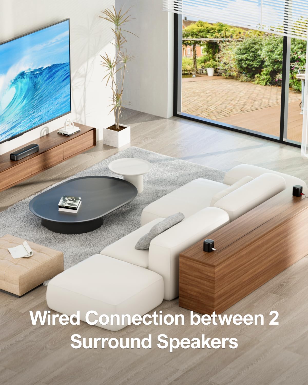 ULTIMEA 5.1ch Sound Bar with Subwoofer, Home Theater Virtual Surround Sound System for TV, Soundbar with App Control, 2 Surround Speakers, Opt/AUX, Peak Power 250W, Aura A30 - Image 3