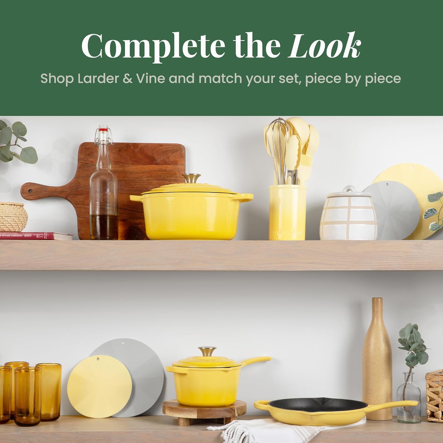 Larder & Vine 8-Piece Bakeware Set | Non-Stick Baking Set with Ceramic Finish | PFAS, PFOA, PTFE, and BPA Free Baking Essentials | Baking Sheets, Muffin Tins and Assorted Baking Pans | Limoncello - Image 9