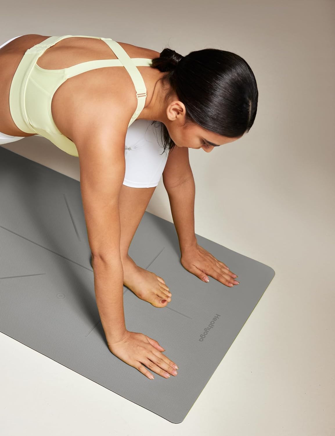 Heathyoga Eco Friendly Non Slip Yoga Mat, Body Alignment System, SGS Certified TPE Material - Textured Non Slip Surface and Optimal Cushioning,72"x 26" Thickness 1/4" - Image 6