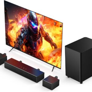 Miroir 5.1 Sound Bar for Smart TV, with Dolby Atmos & Wireless Subwoofer, 410W Bluetooth Surround Sound System, Immersive 3D Sound Home Theater System for HDMI eARC