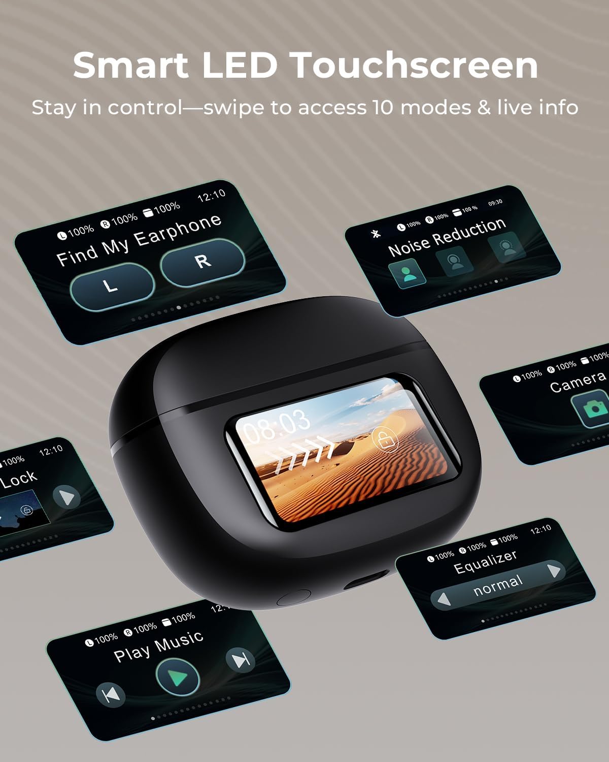 Wireless Earbuds, Ear Buds Active Noise Cancelling with Charging Case, 6.0 Bluetooth Earbuds with AI Clear Calls, 40H Playtime for Sports & Working, Stereo Sound Headphones for iPhone/Android/iPad - Image 2