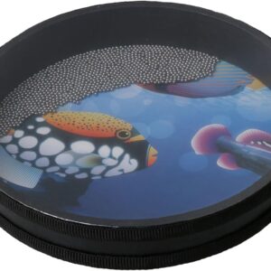 Bstinay 10Inch Ocean Drum Hand Percussion with Hardwood Shell Ocean Sound Drum Musical Instrument for Home School