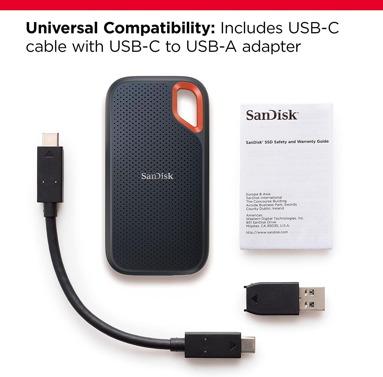 SanDisk 2TB Extreme Portable SSD - Up to 1050MB/s, USB-C, USB 3.2 Gen 2, IP65 Water and Dust Resistance, Updated Firmware - External Solid State Drive - SDSSDE61-2T00-G25 - Image 3