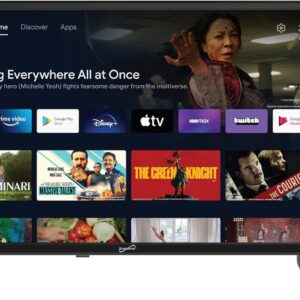 Supersonic SC-2450GTV-A 24-inch DLED Smart HDTV with Google Assistant, ATSC & NTSC System, HDMI USB Input, WiFi, 1080p Resolution, 16.7M Colors,60Hz Refresh Rate, Bluetooth, AC/DC Compatible