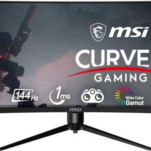 MSI Optix MAG342CQR 1500R Curvature 21:9 Aspect Ratio Narrow Bezel 1ms 3440 x 1440 (UWQHD) 144Hz Refresh Rate Tilt/Swivel/Height/Pivot Adjustment 34″ AMD Freesync Gaming Curved Monitor, Black