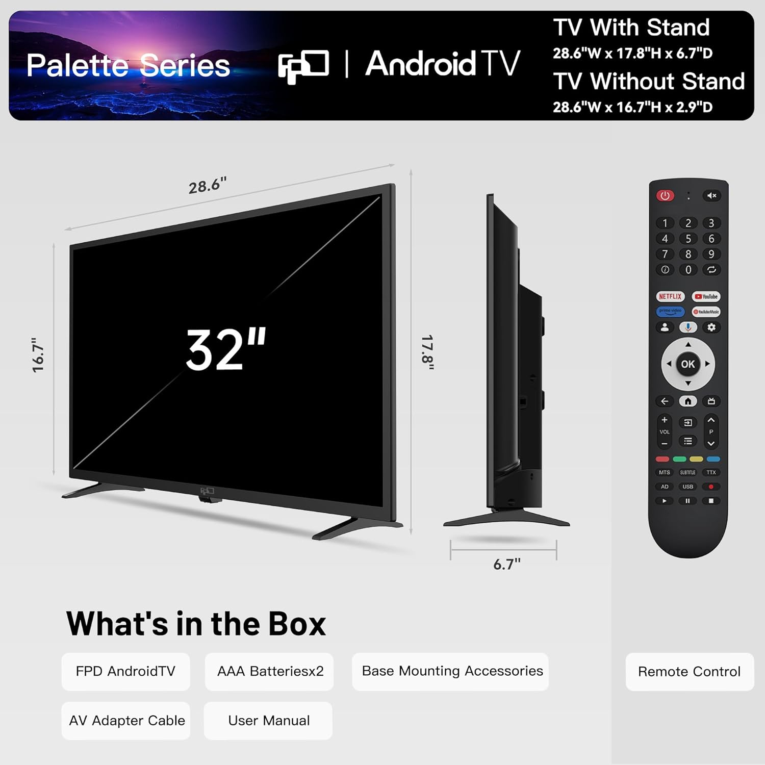 FPD 32 Inch Smart TV 720p HD Flat Screen Television (P-Series) with Google Play, Small LED Tvs for Living Room, Google Cast Built-in, Thin Streaming Live Android TV with WiFi, Bluetooth (2025 Model) - Image 4