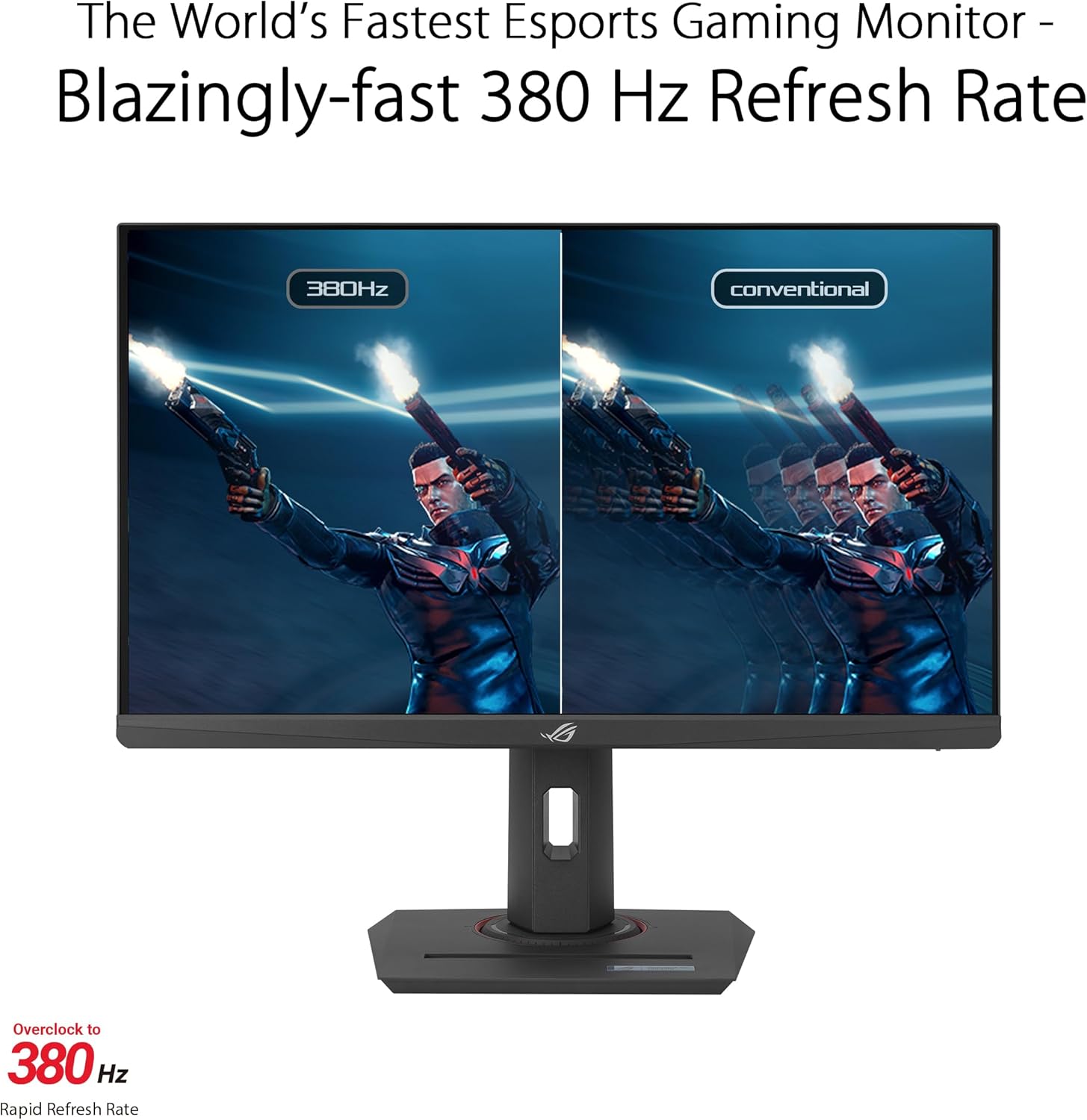 ASUS ROG Strix 25” (24.5” viewable) Esports Gaming Monitor (XG259QNS) - Full HD, 380Hz, 0.3ms, Fast IPS, Extreme Low Motion Blur Sync, FreeSync Premium, DisplayWidget, Ergonomic, 3 yr Warranty - Image 2