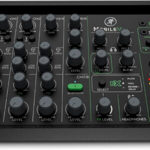 Mackie MobileMix 8-Channel USB-Powerable Mixer for Streaming and Recording with Smartphones and DSLR Cameras, Live Streaming with Instruments, Microphones, Bluetooth