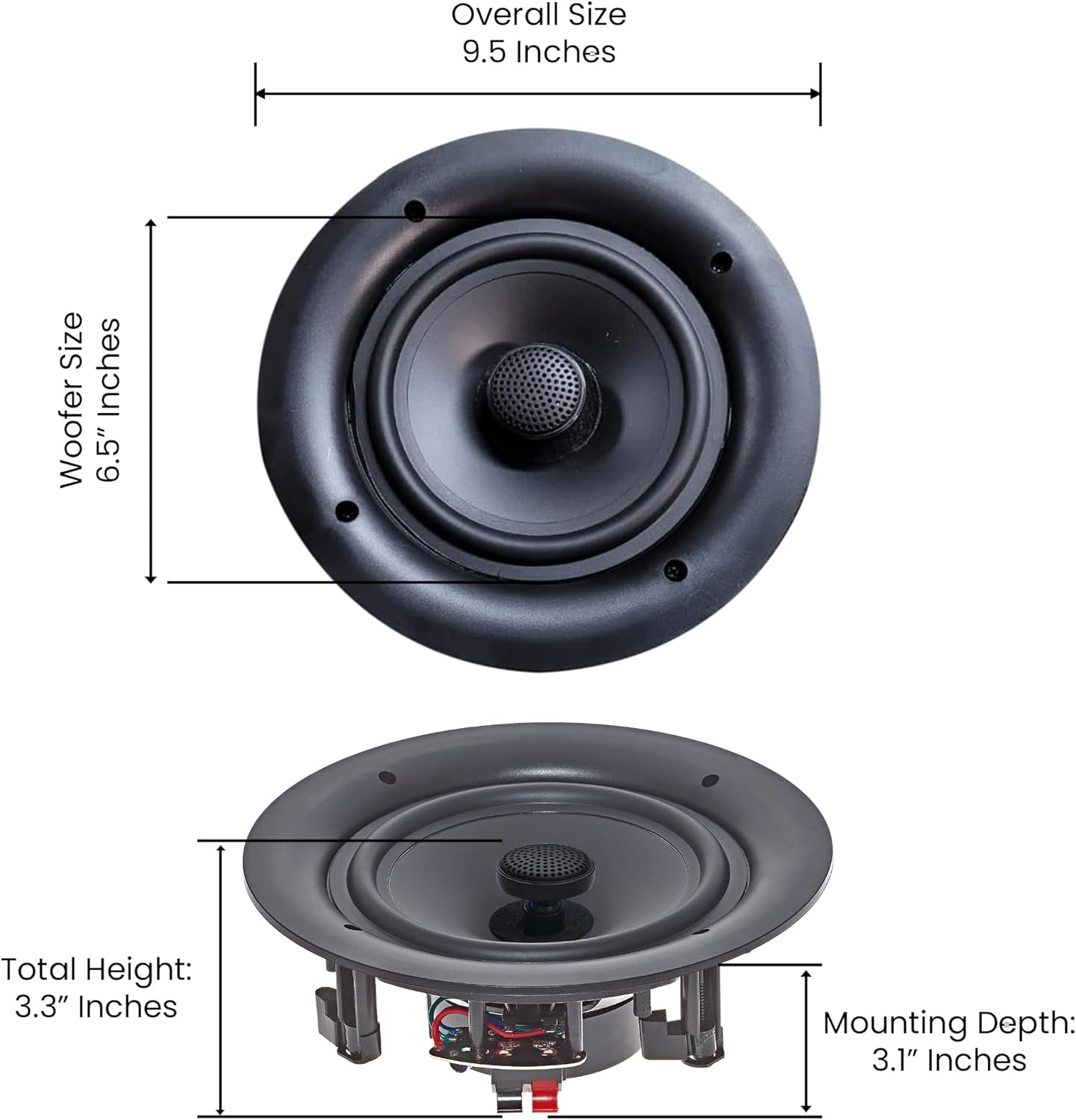 Home Theater System Kit 2000 Watts Bluetooth Amplifier with 6 Qty 6.5" 200 Watts in-Wall in-Ceiling Frameless Speakers & 16 Gauge 250 ft. Speaker Wire by Technical Pro - Image 5