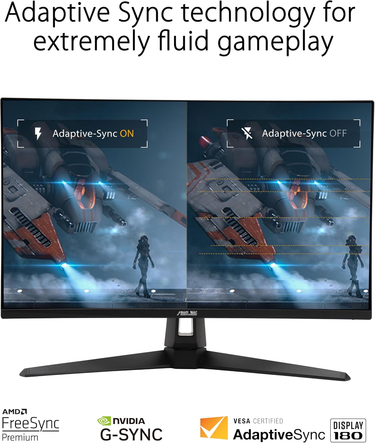 ASUS TUF Gaming 27” 1440P HDR Monitor (VG27AQ3A) – QHD (2560 x 1440), 180Hz, 1ms, Fast IPS, 130% sRGB, Extreme Low Motion Blur Sync, Speakers, Freesync Premium, G-SYNC Compatible, HDMI, DisplayPort - Image 4