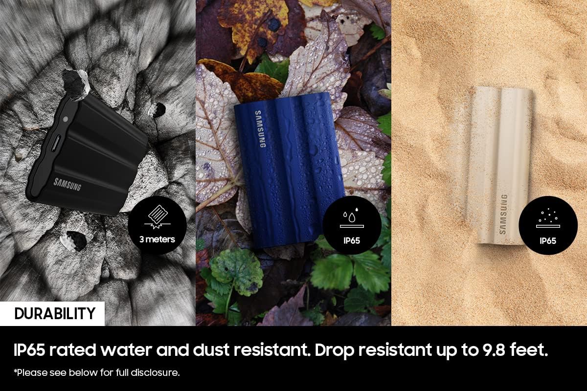 SAMSUNG T7 Shield 2TB, Portable SSD, up-to 1050MB/s, USB 3.2 Gen2, Rugged,IP65 Water & Dust Resistant, for Photographers, Content Creators and Gaming, Extenal Solid State Drive (MU-PE2T0S/AM), Black - Image 5