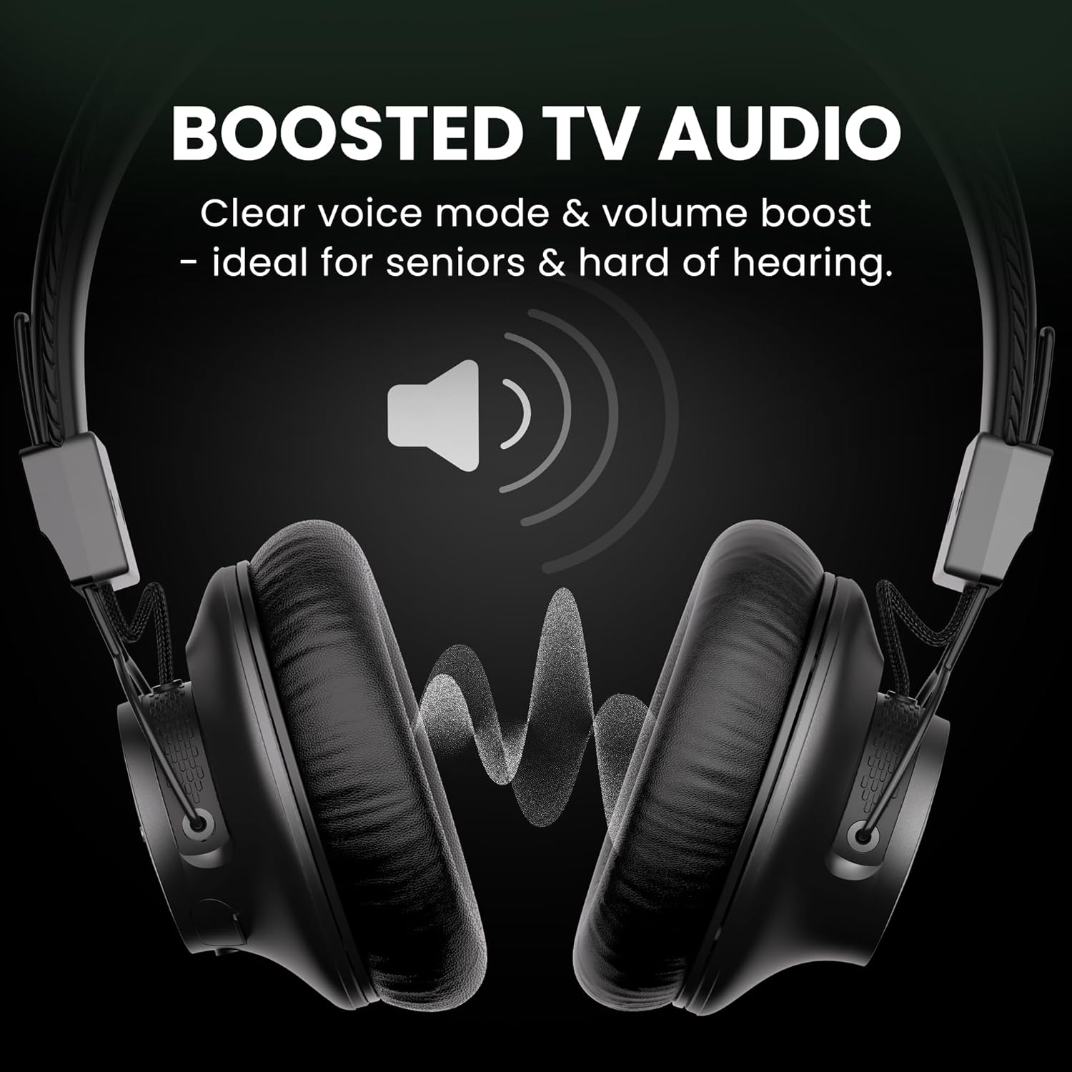 Avantree HT5009 Plus - Ultra Comfortable Wireless Headphones for TV Watching, 60h Playtime, Clear Voice & Enhanced Volume for Seniors & Hard of Hearing, Compatible with Samsung, LG & Other TVs - Image 3