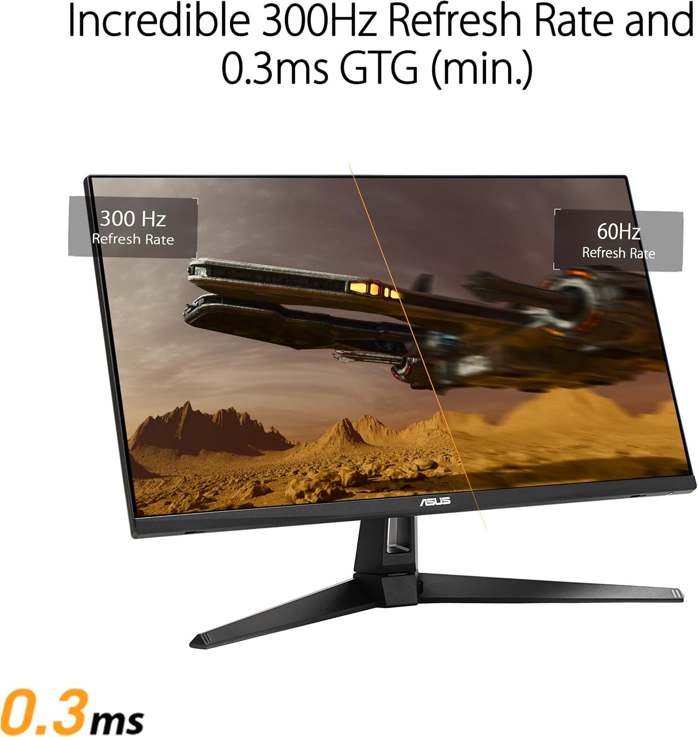 ASUS TUF Gaming 27” 1440P Monitor (VG27AQM5A) - QHD (2560x1440), 300Hz, Fast IPS, Extreme Low Motion Blur Sync, 0.3ms, Speaker, 95% DCI-P3, Shadow Boost, DisplayWidget Center, 3 yr Warranty - Image 4