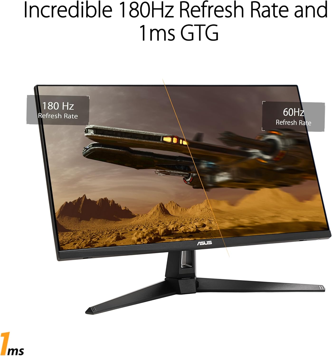 ASUS TUF Gaming 27” 1440P HDR Monitor (VG27AQ3A) – QHD (2560 x 1440), 180Hz, 1ms, Fast IPS, 130% sRGB, Extreme Low Motion Blur Sync, Speakers, Freesync Premium, G-SYNC Compatible, HDMI, DisplayPort - Image 3