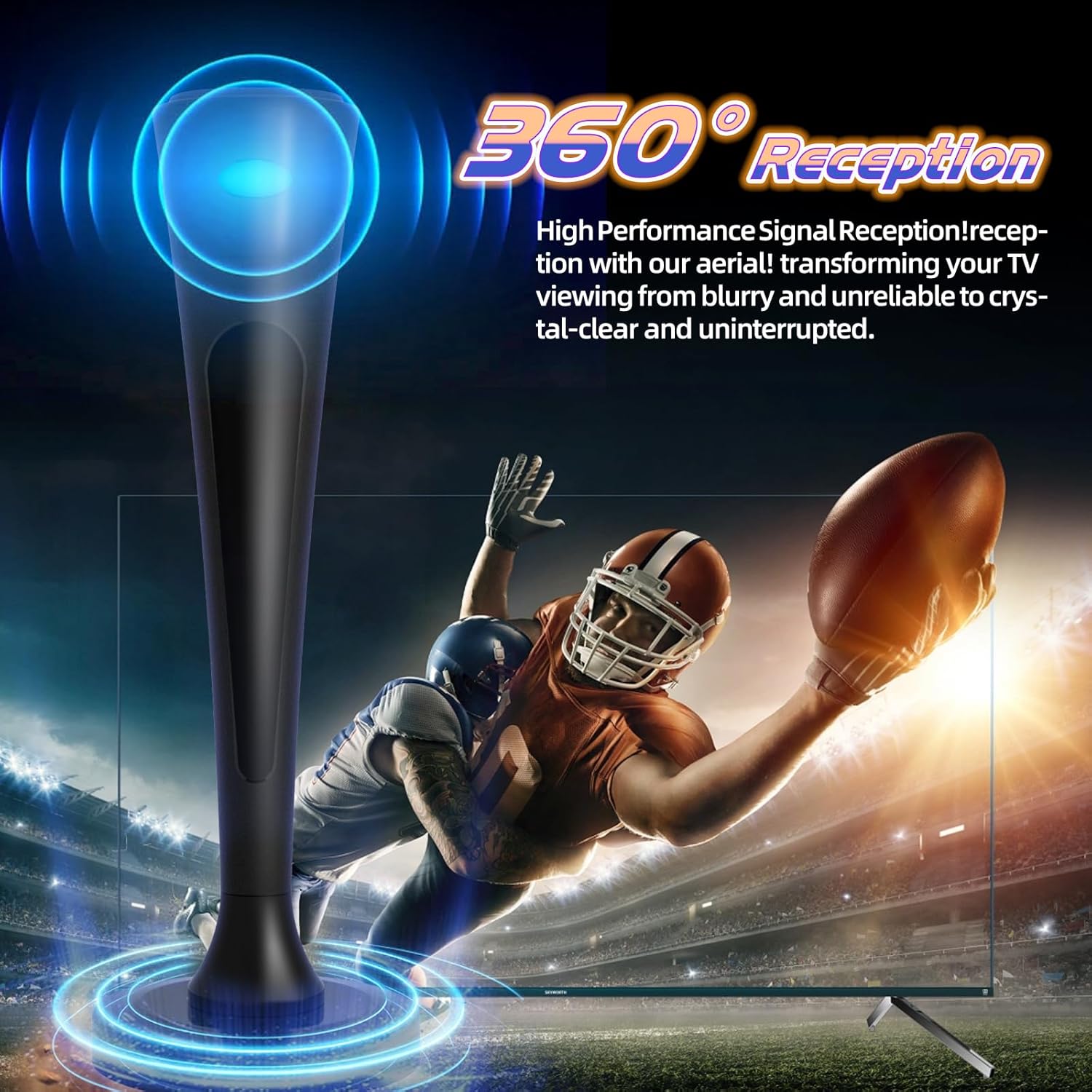 2025 TV Antenna for Local Channels,Long Range TV Antenna Indoor/Outdoor, HD Antenna for Smart TV with 16.5ft Cable Supports 4K 8K 1080p - Image 4